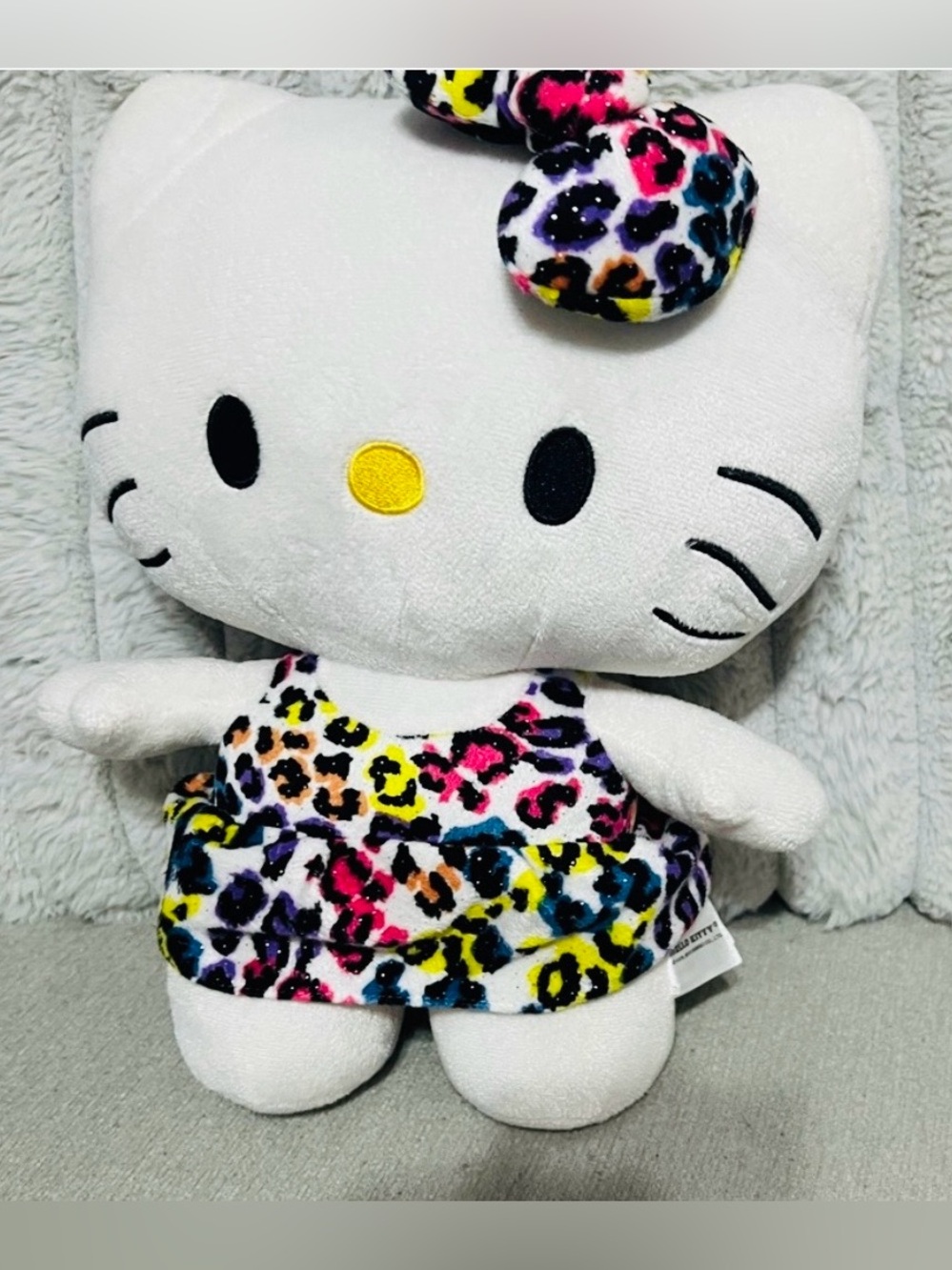 Hello Kitty Plush with Colorful Leopard Print Dress